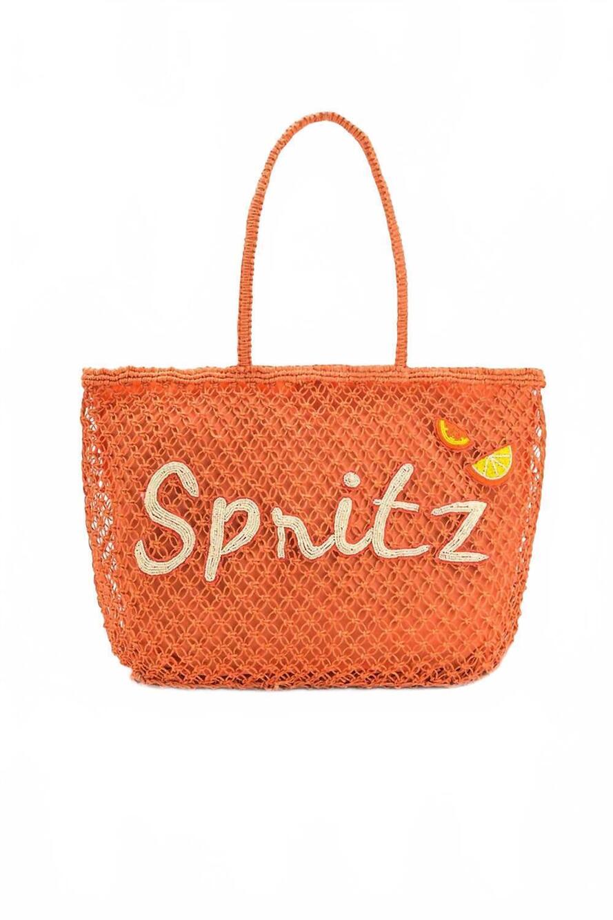 NEW AMERICA & BEYOND spritz mesh beach bag in orange